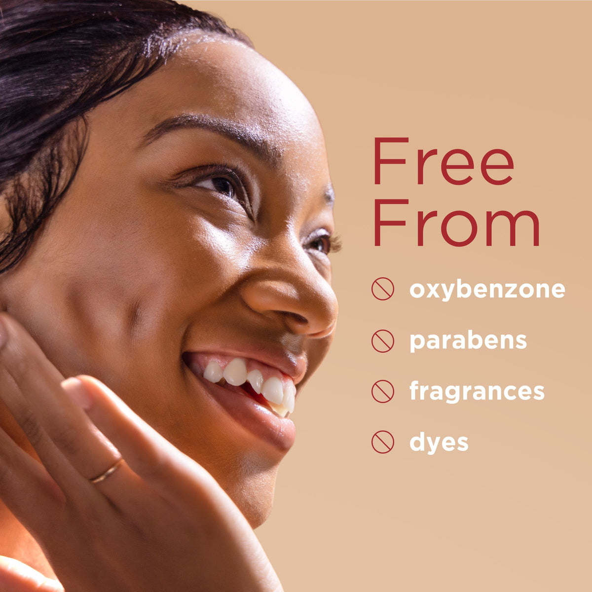 EltaMD being applied to face from hand for gentle facial protection