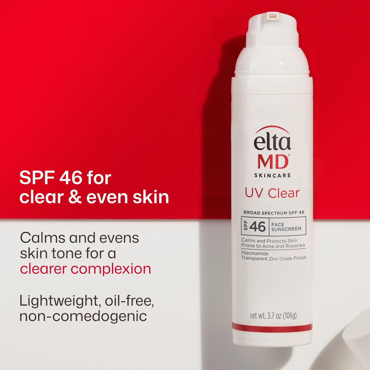 EltaMD UV Clear being pumped onto hand demonstrating easy dispense