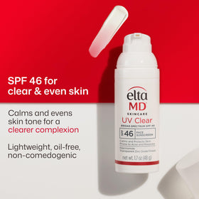 EltaMD UV Clear lotion texture close-up highlighting lightweight absorption benefit