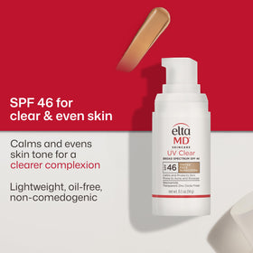 EltaMD tinted sunscreen swatch on skin blending without white cast