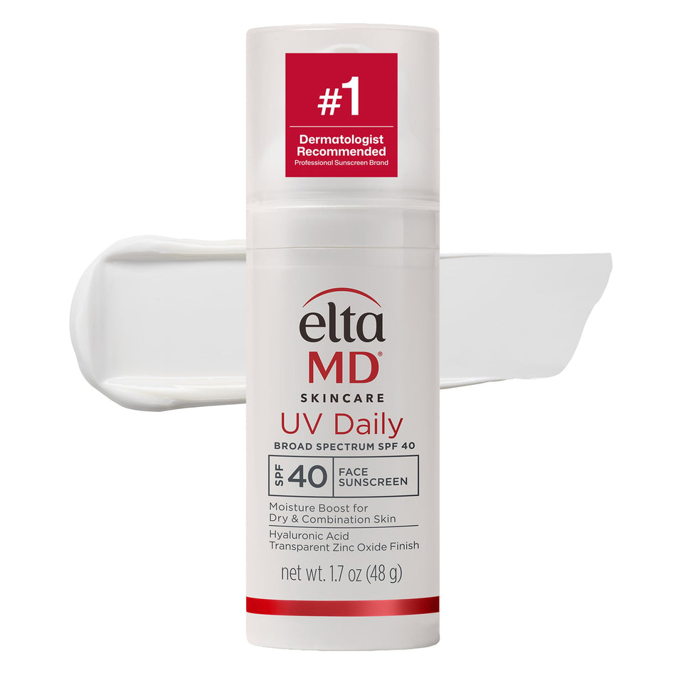 EltaMD front packaging showing SPF 40 pump and label benefits