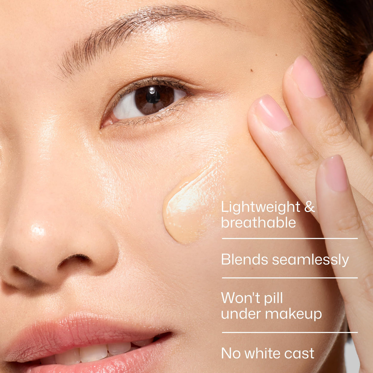 EltaMD texture close-up revealing lightweight blendability and hydrated finish