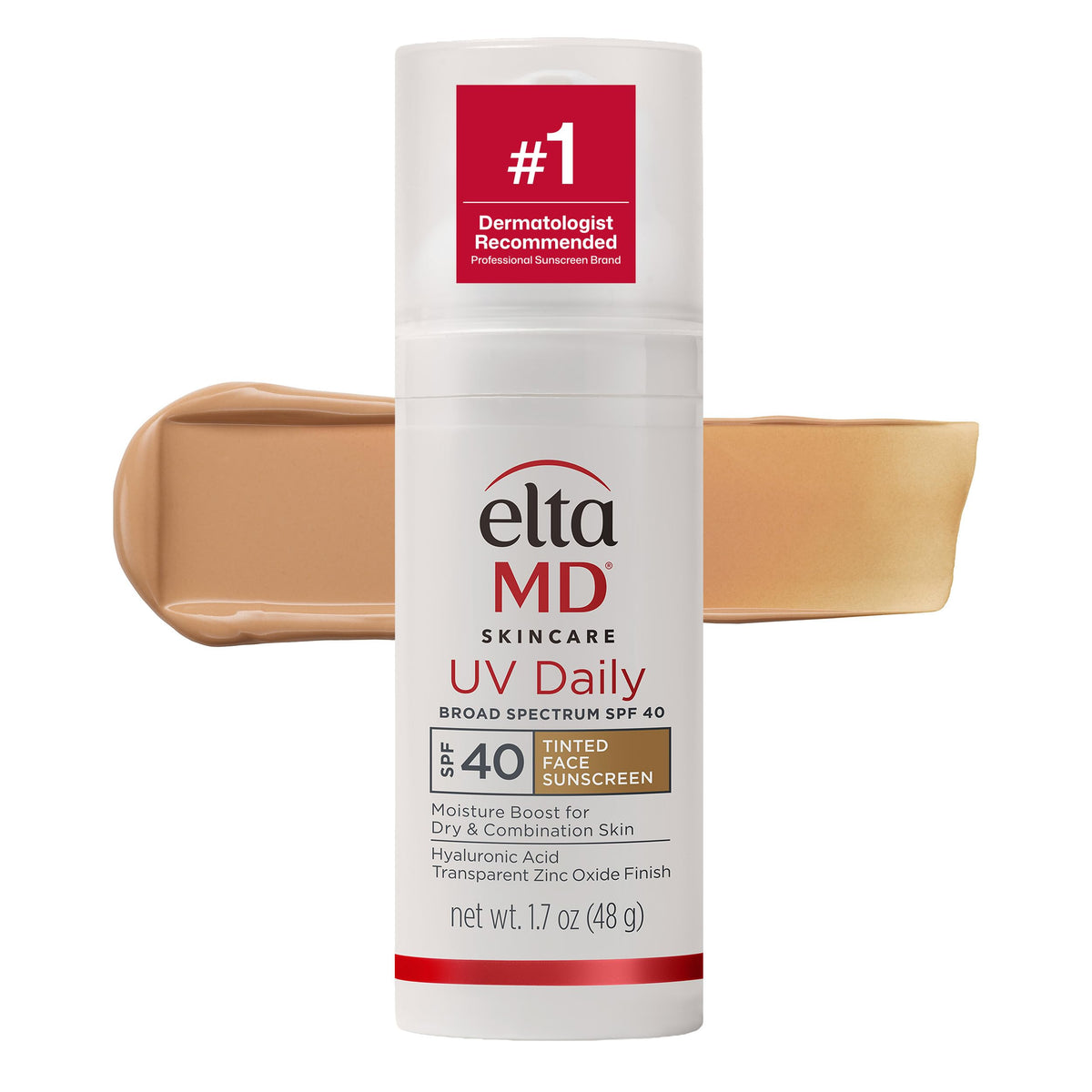 EltaMD front pump bottle showing compact travel-friendly design and SPF benefit