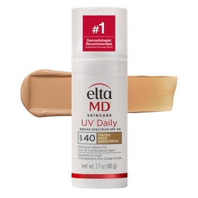 EltaMD front pump bottle showing compact travel-friendly design and SPF benefit