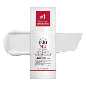 EltaMD front packaging showing SPF 40 and travel pump benefits