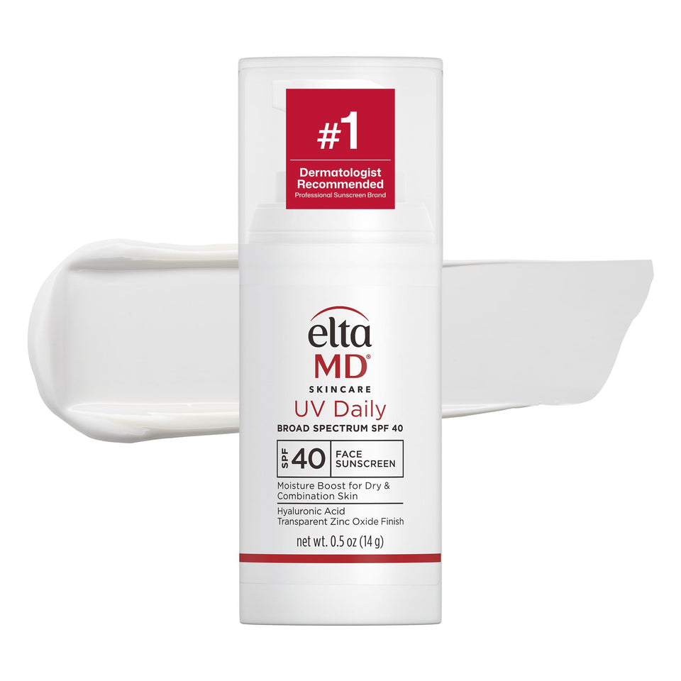 EltaMD front packaging showing SPF 40 and travel pump benefits