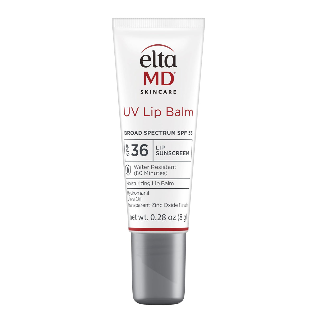 EltaMD tube front view showing clean SPF 36 packaging and protective benefit