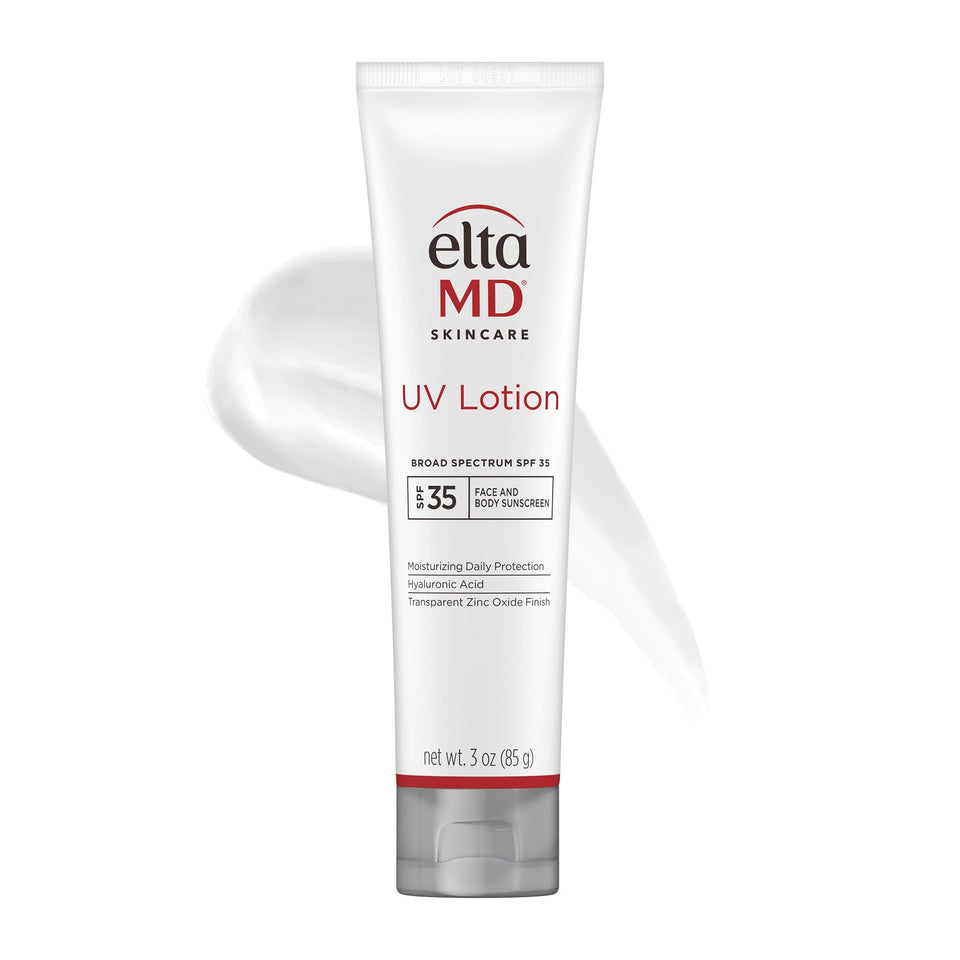 EltaMD front packaging showing tube and SPF labeling with clear protection benefit
