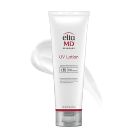 EltaMD UV Lotion front packaging showing bottle and SPF benefits