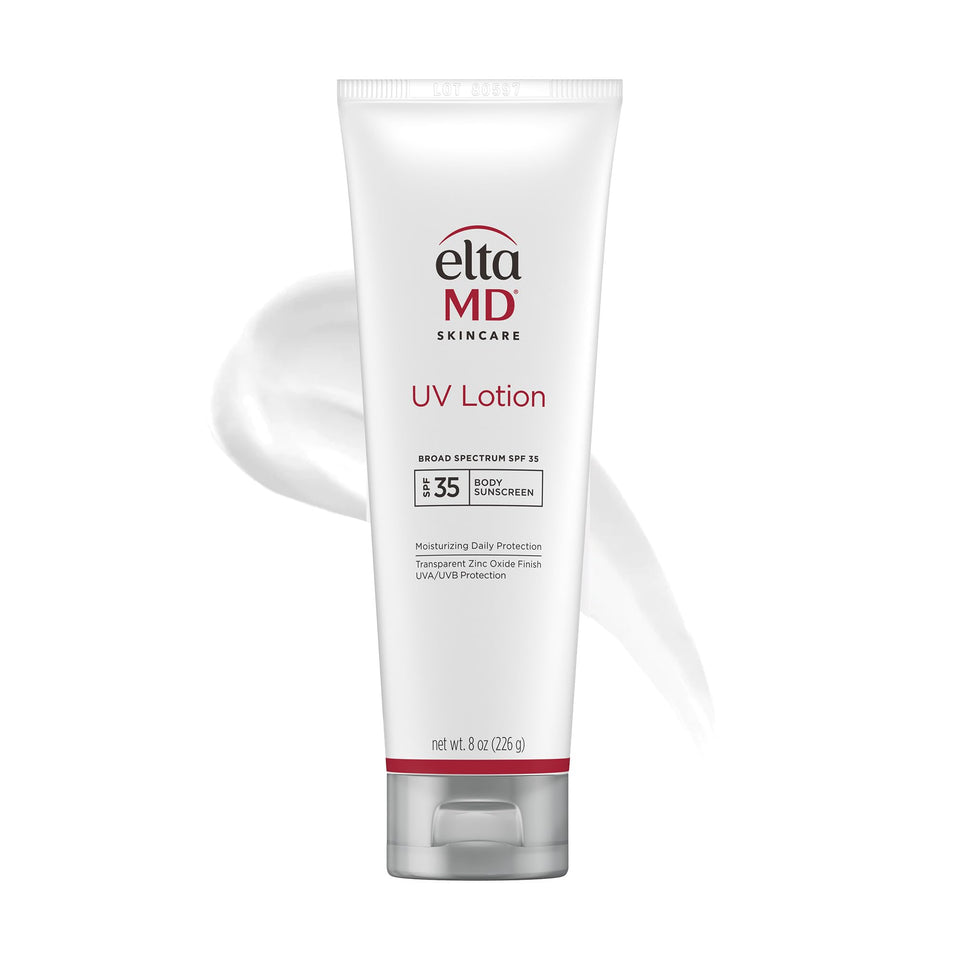 EltaMD UV Lotion front packaging showing bottle and SPF benefits