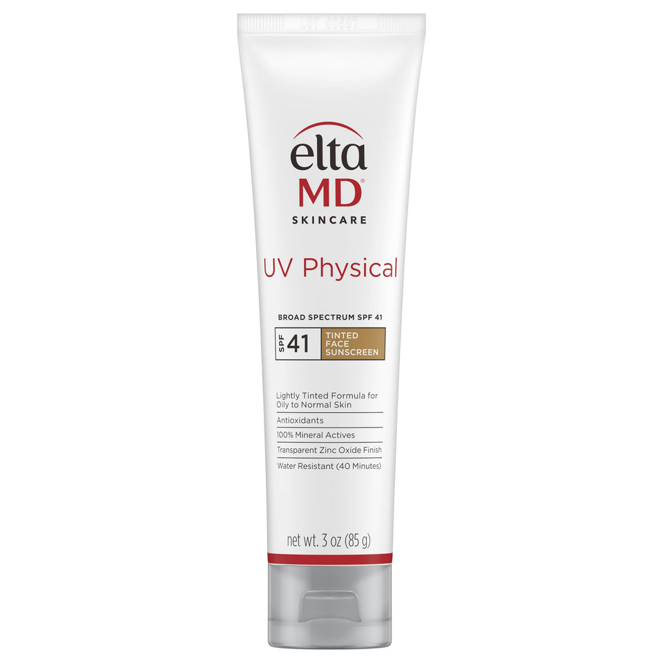 EltaMD front packaging showing SPF 41 and tinted finish for travel convenience