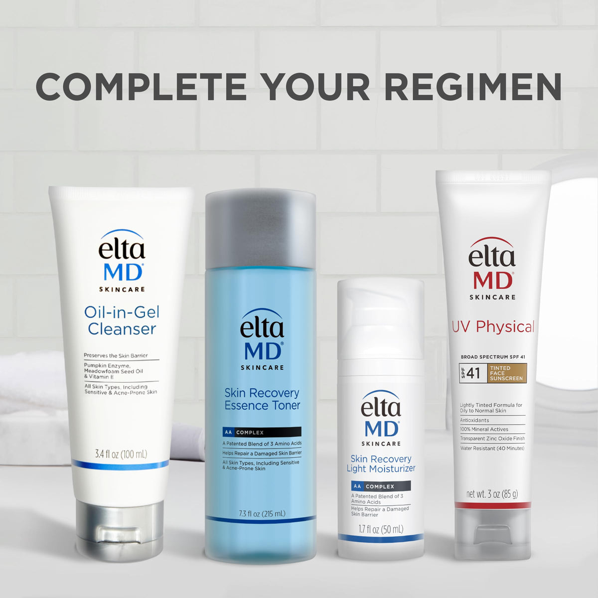 EltaMD ingredient label close-up showing zinc oxide mineral protection benefit