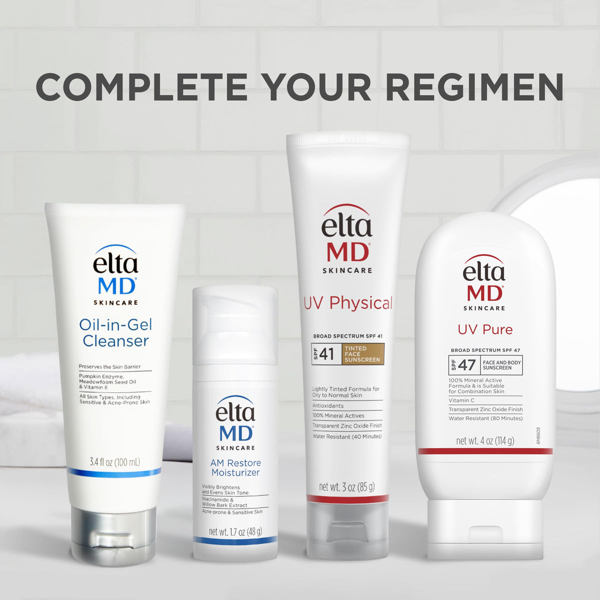 4.0 oz EltaMD UV Pure size comparison showing portable travel-ready benefit