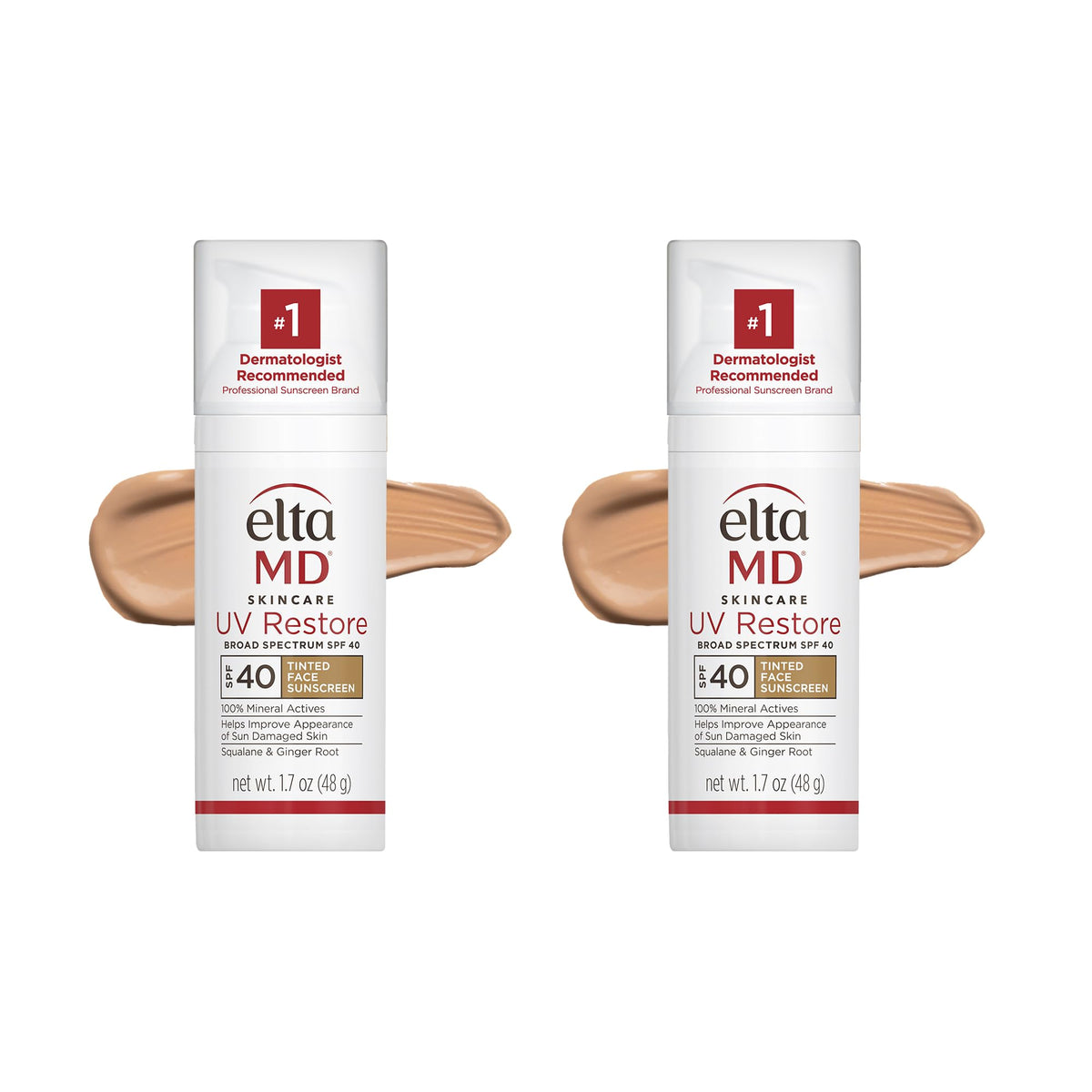 EltaMD UV Restore front packaging showing tinted SPF for easy identification and protection