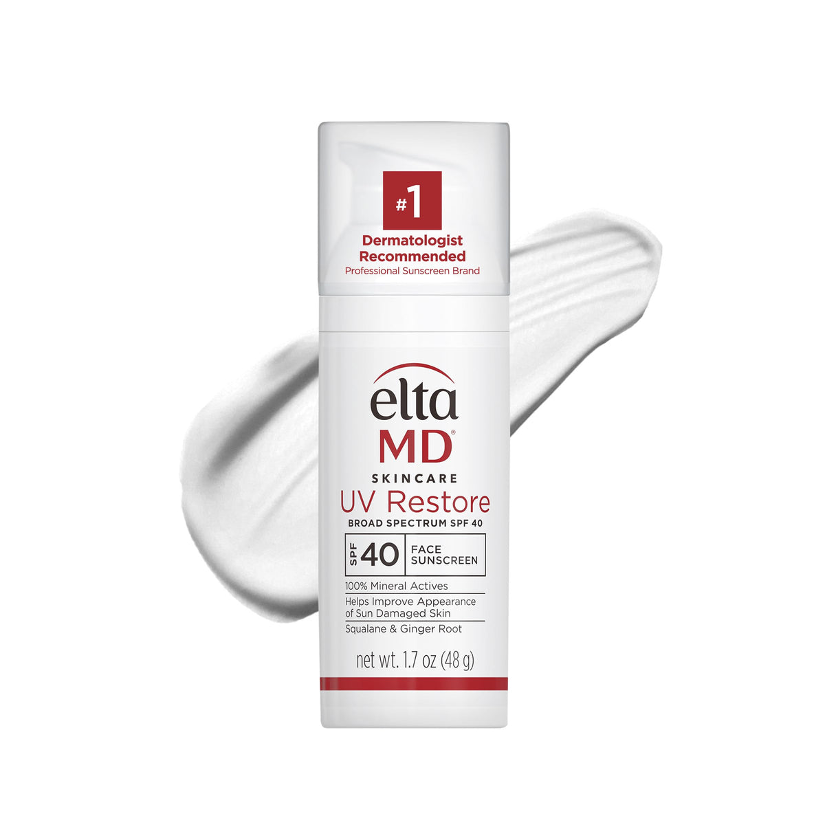 EltaMD front packaging showing SPF 40 and tinted mineral sunscreen benefits