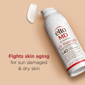 EltaMD texture swipe of tinted sunscreen showing smooth blendability and hydration