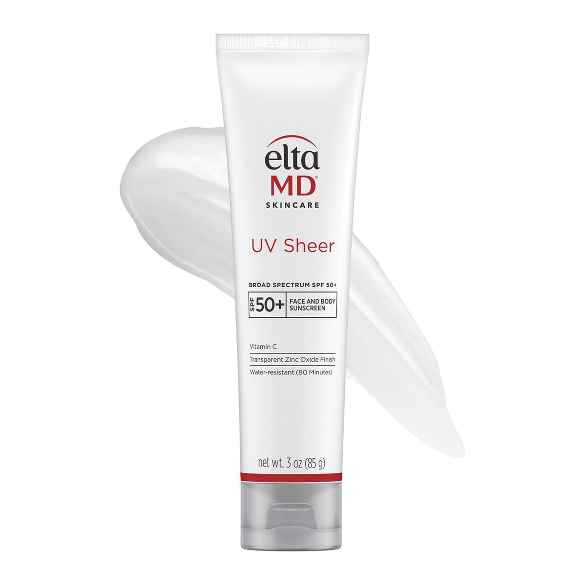 EltaMD front tube view showing compact travel-friendly sunscreen