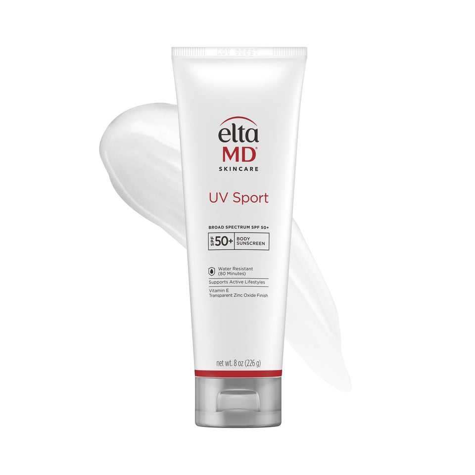 EltaMD tube front view showing SPF 50 protection and active use benefit