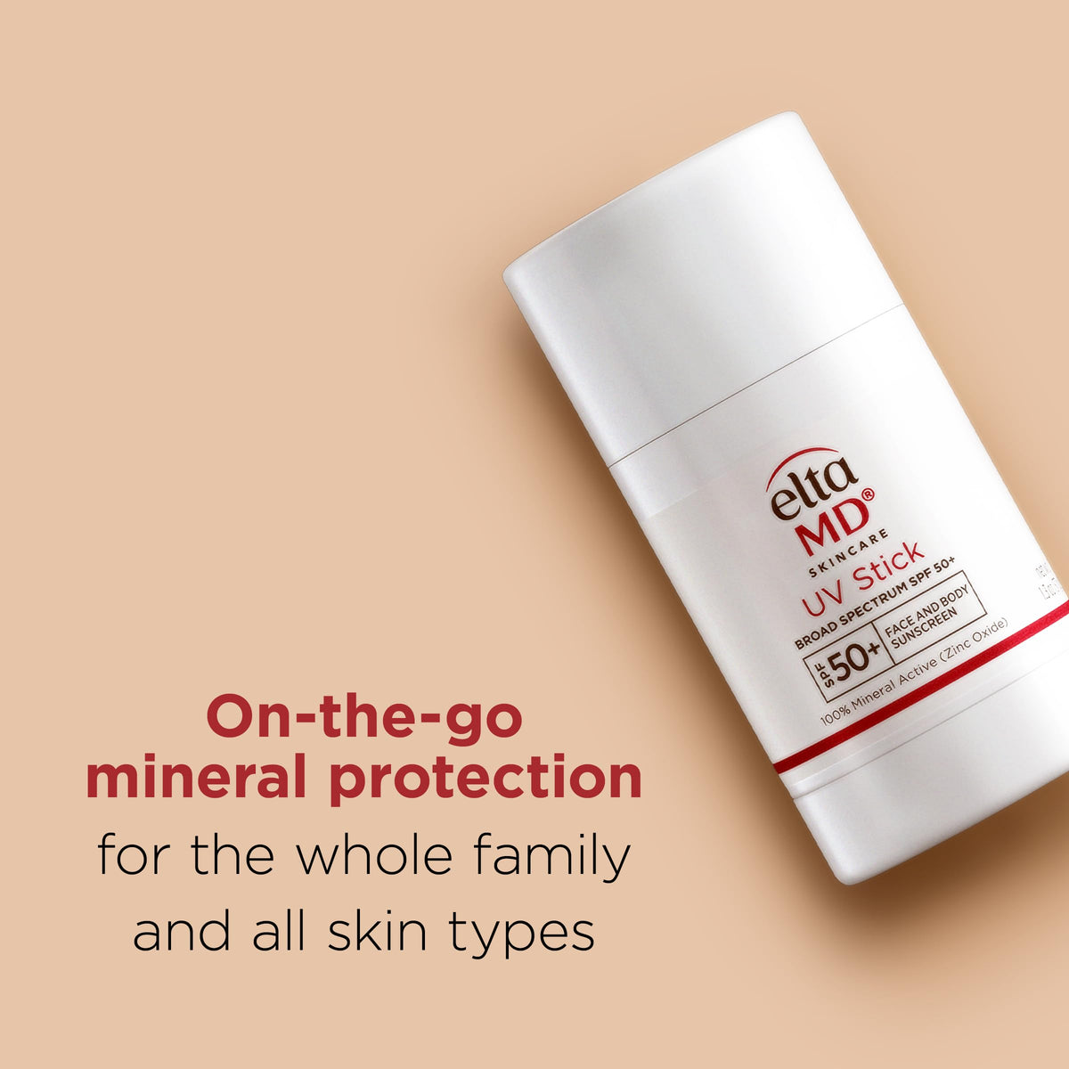 EltaMD UV Stick twist-up applicator close-up for mess-free targeted reapplication