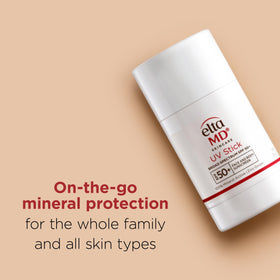 EltaMD UV Stick twist-up applicator close-up for mess-free targeted reapplication