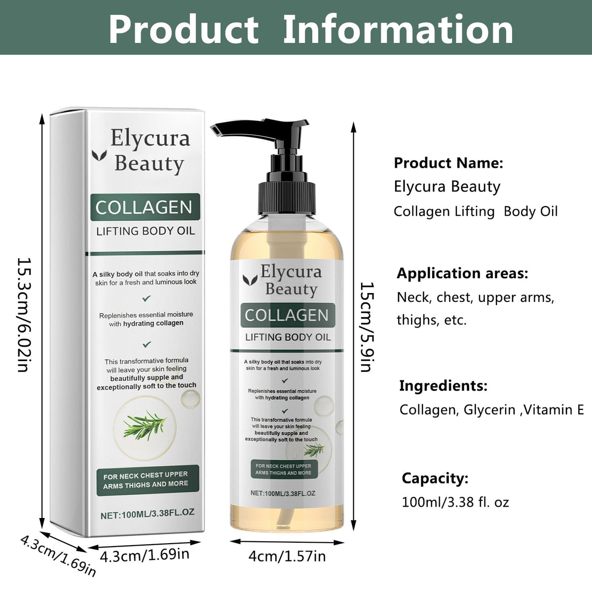 Elycura Beauty pump dispenser detail showing controlled application and convenience
