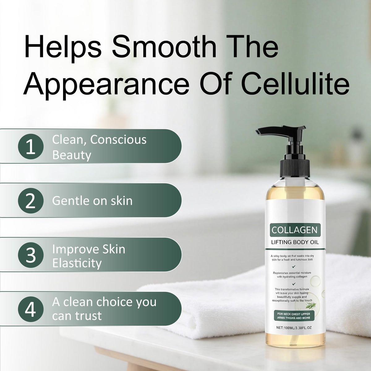 Elycura labeled ingredients close-up highlighting collagen-focused formula