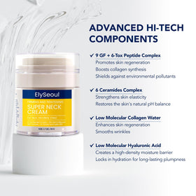 ElySeoul hand applying cream to neck demonstrating targeted lift