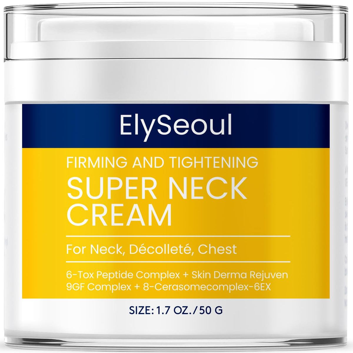 ElySeoul jar front view showing premium neck cream for firming