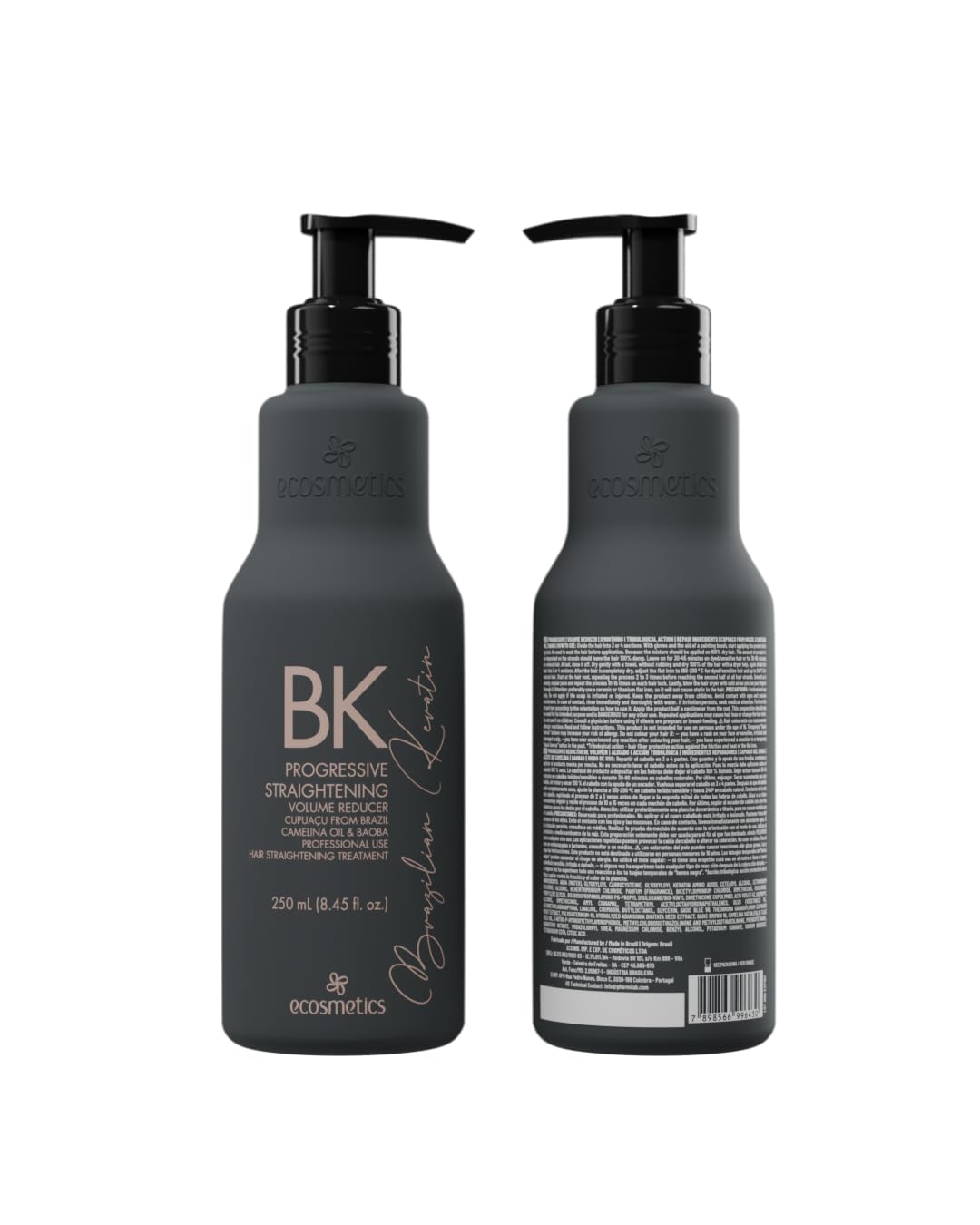 EMAX before after split image showing reduced frizz and improved shine