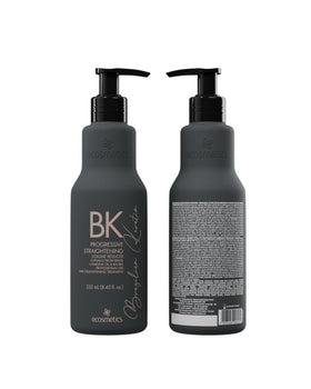 EMAX before after split image showing reduced frizz and improved shine