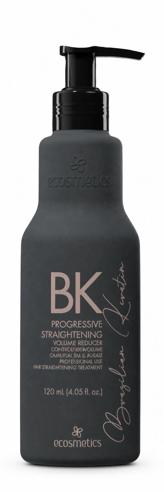 EMAX front bottle view showing product packaging and professional keratin benefits