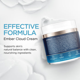 Ember Cloud cream texture on fingertip for smooth hydration