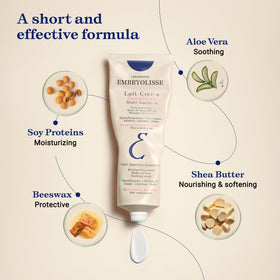 Embryolisse used as makeup primer on cheek for smoother foundation