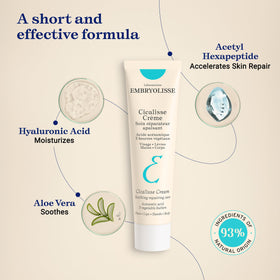 Embryolisse Cicalisse label and ingredients panel highlighting natural, vegan components and purpose