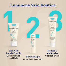 Embryolisse Cicalisse in a bathroom scene showing everyday use and compact travel-ready convenience