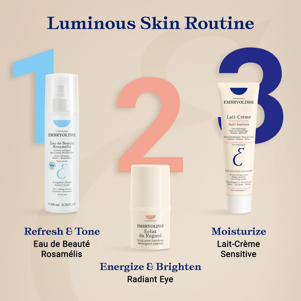 Embryolisse on face as primer improving makeup application and smoothness