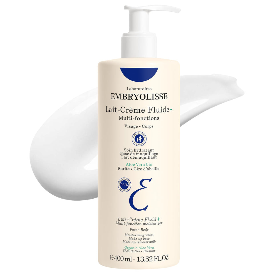 Embryolisse Fluid+ front packaging showing bottle and label benefits