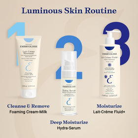 Embryolisse Fluid+ on bathroom counter staged for everyday skincare routine