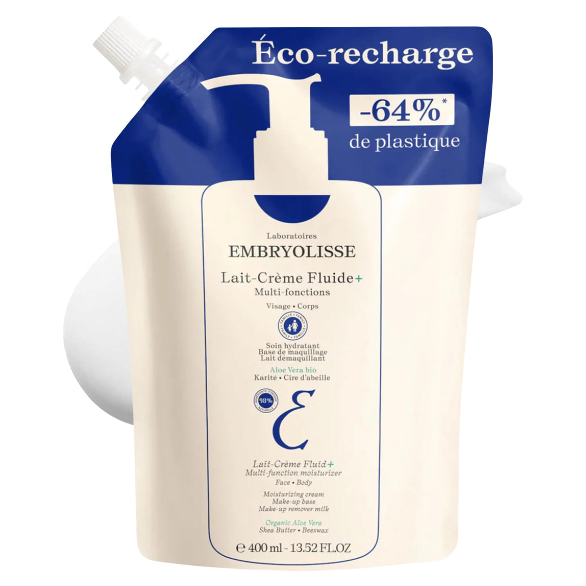 Embryolisse Fluid+ front packaging showing clean branding and compact bottle