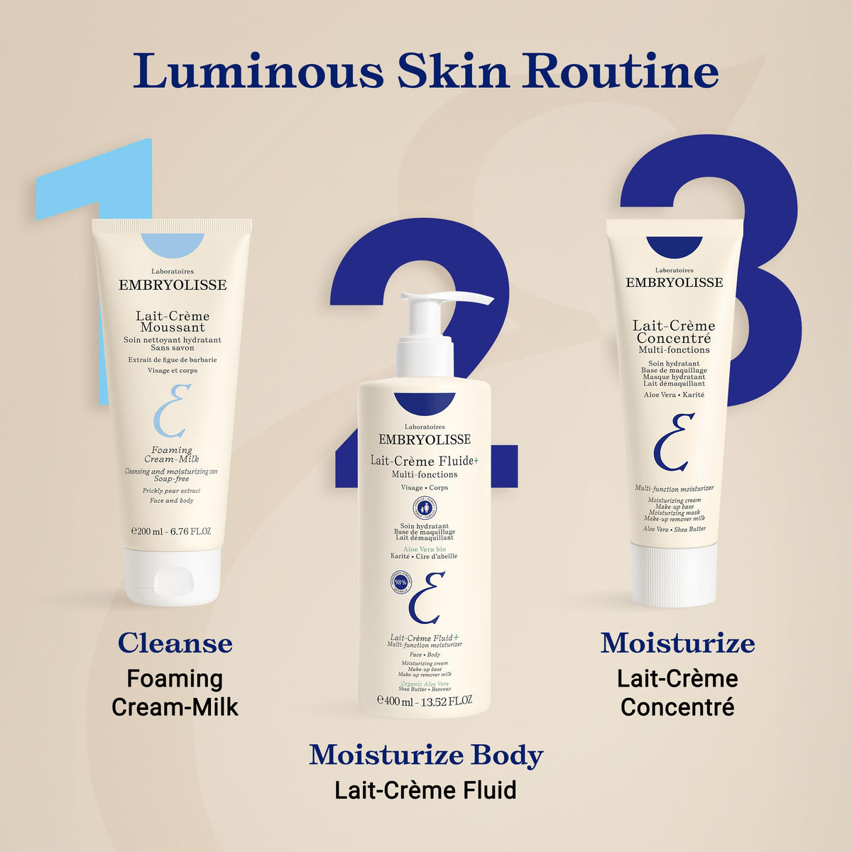 Embryolisse in bathroom setting illustrating daily face and body use
