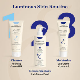Embryolisse in bathroom setting illustrating daily face and body use