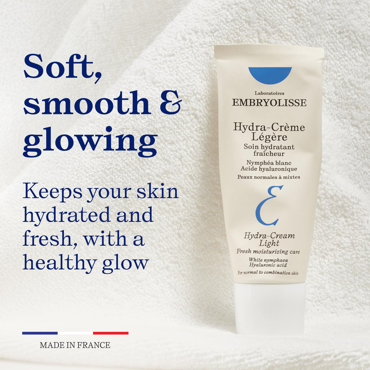 Embryolisse cream being applied on hand demonstrating quick absorption benefit