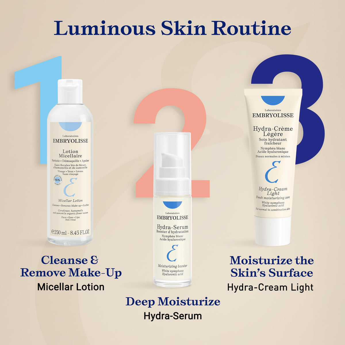 Embryolisse tube on bathroom vanity evoking daily routine convenience