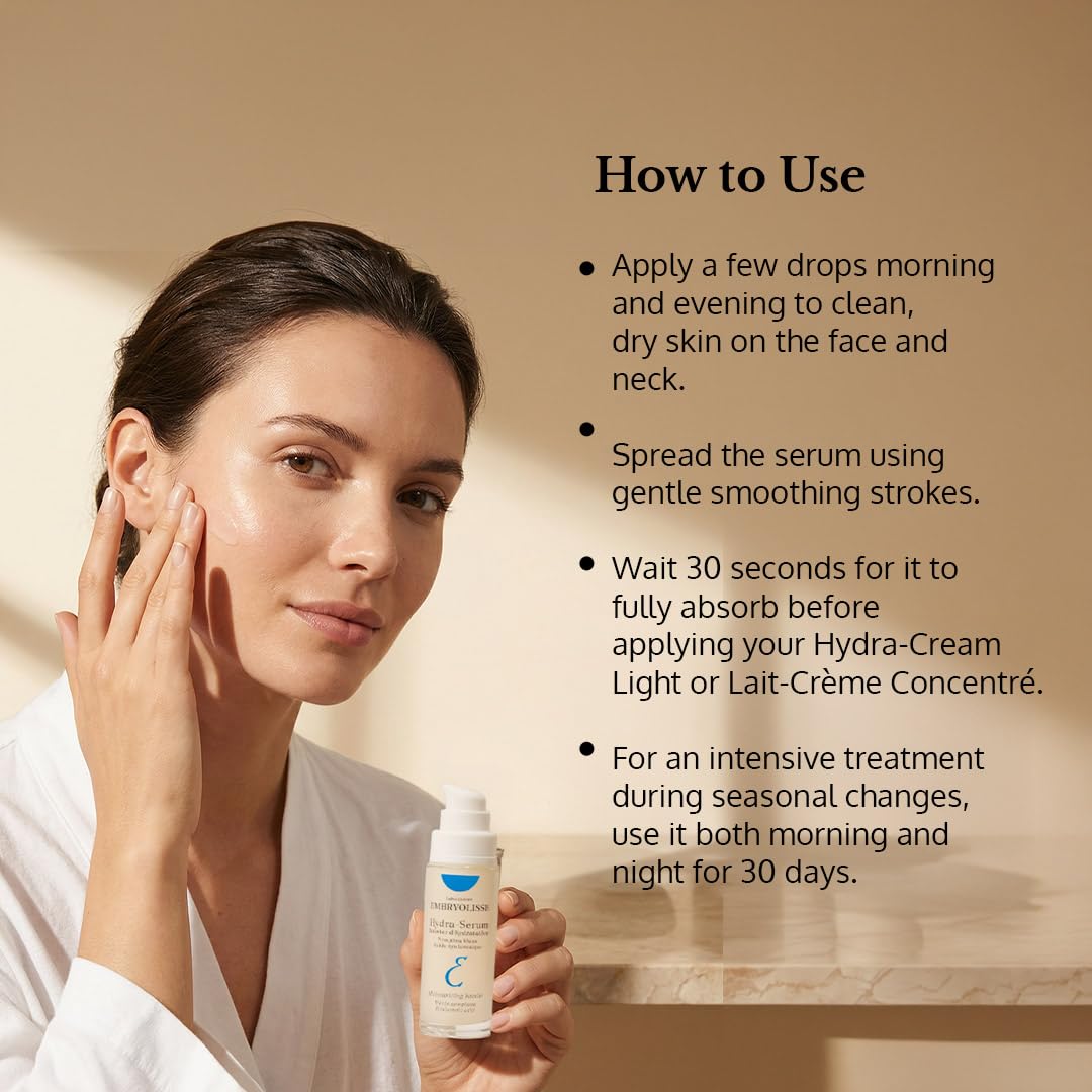 Embryolisse serum on bathroom counter demonstrating easy routine layering