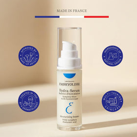 Embryolisse scale comparison next to a hand showing the 1.01 fl oz size
