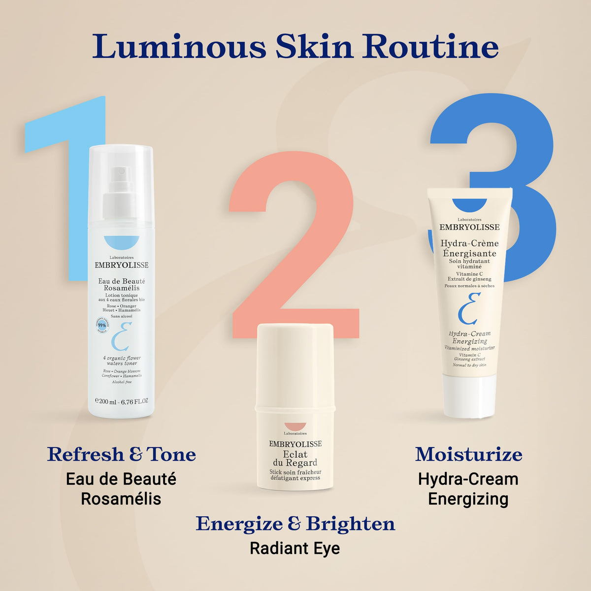 Embryolisse ginseng and sweet almond oil ingredients boosting radiance