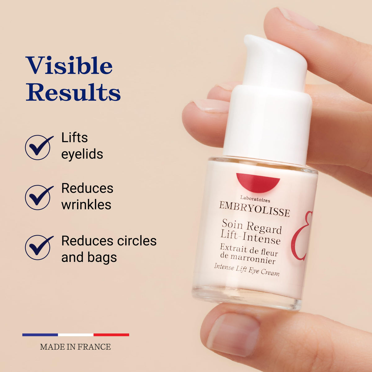 Embryolisse being applied on hand, demonstrating lightweight absorbency benefit