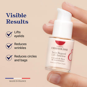 Embryolisse being applied on hand, demonstrating lightweight absorbency benefit