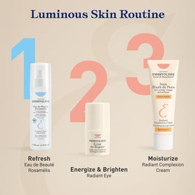 Embryolisse tube on bathroom vanity styled for morning routine and radiant prep