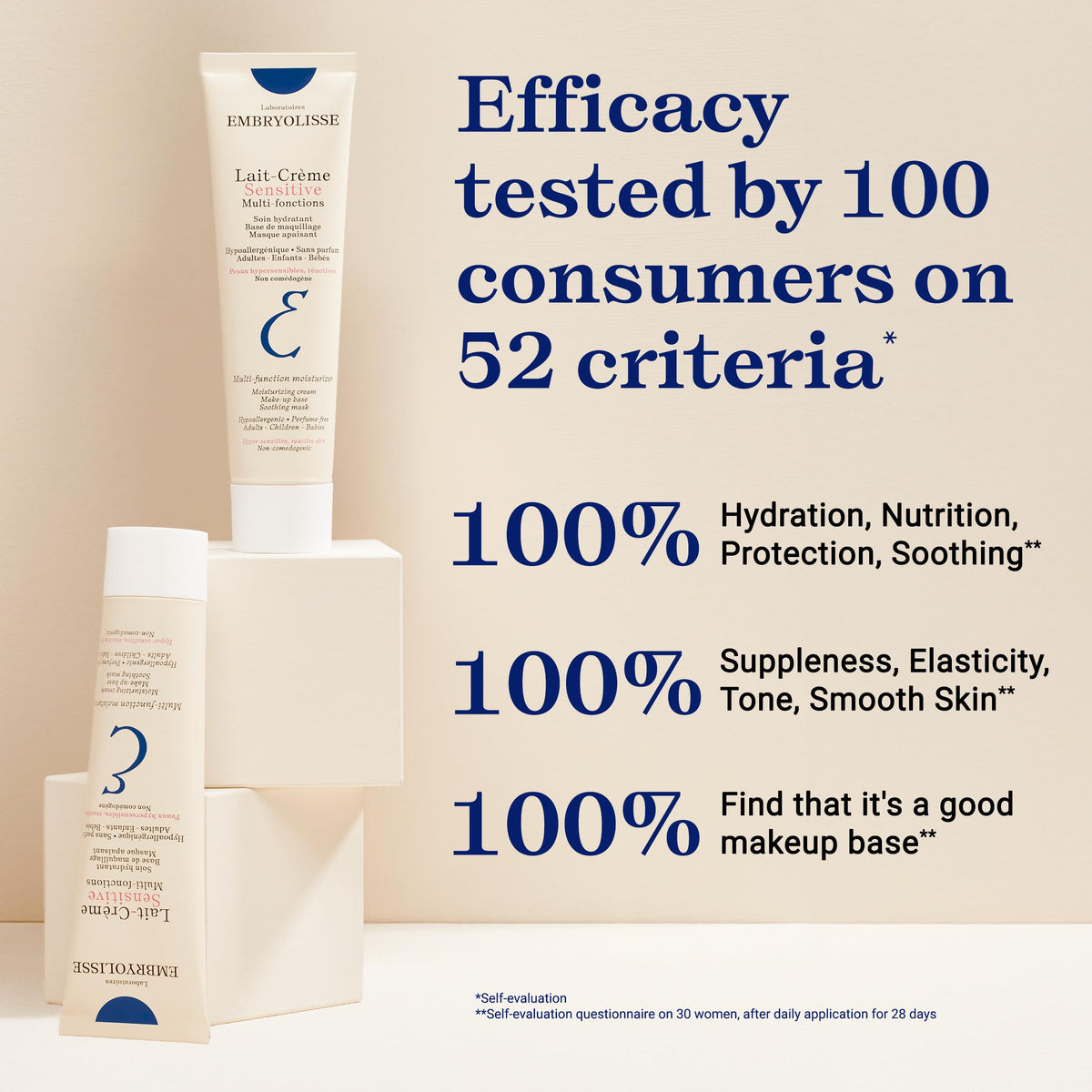 Embryolisse compact tube in a toiletry bag for travel-ready moisturization